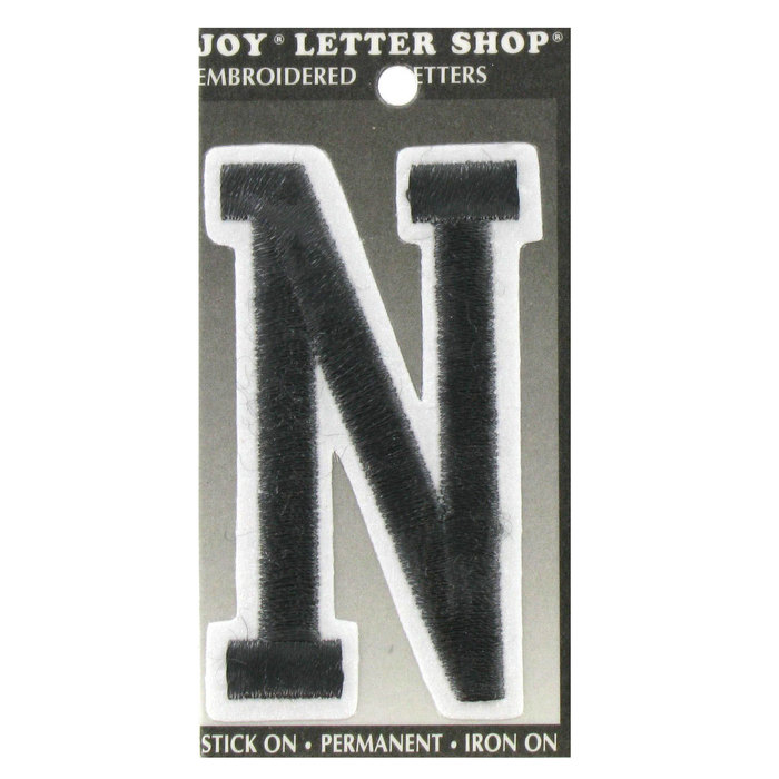 Black N 3" Embroidered IronOn Letter Hobby Lobby 297481